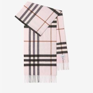 Burberry Pink and Brown Checkered Scarf